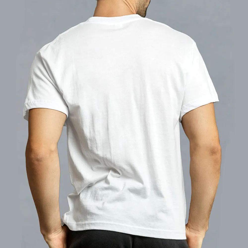 3 Pack Mens Casual V Neck Short Sleeve White T-Shirt 100% Cotton Comfy Size XL