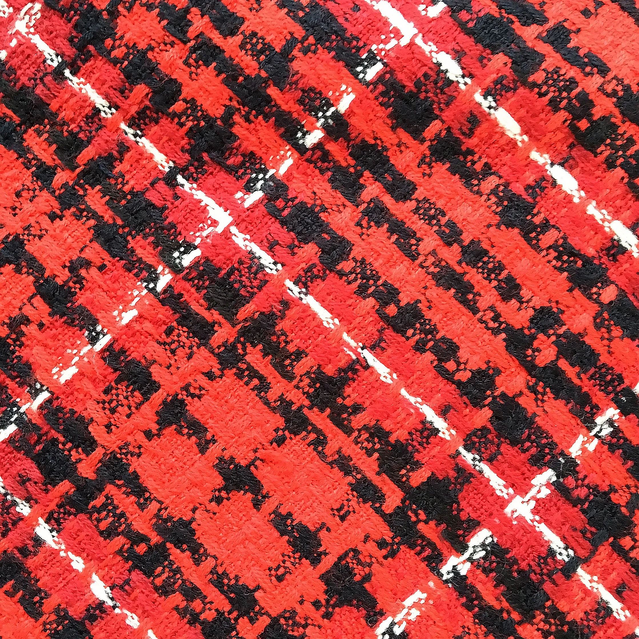 90S Y2K HIGH WAIST WAISTED RED CHECKED SKIRT