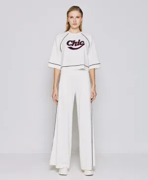 Access Fashion White Pants With Piping Details