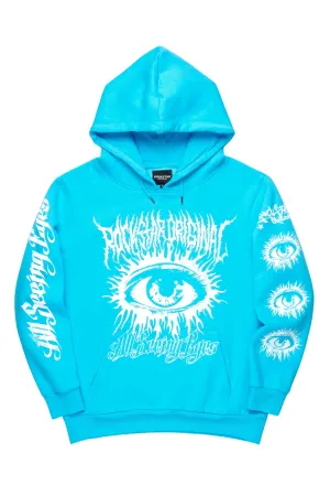 All Seeing Eyes Blue Graphic Hoodie