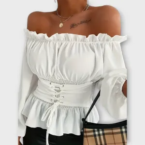 Amelia Blouse with Ruffle Details