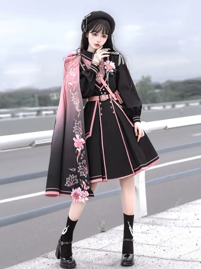 Amozae-nye outfits back to school dress  Military Lolita Dress & Cape