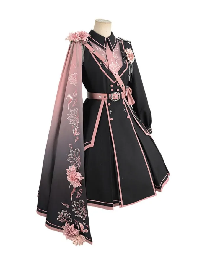 Amozae-nye outfits back to school dress  Military Lolita Dress & Cape