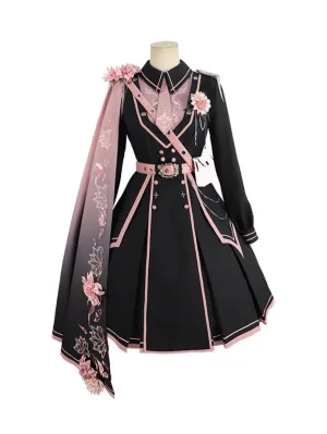 Amozae-nye outfits back to school dress  Military Lolita Dress & Cape