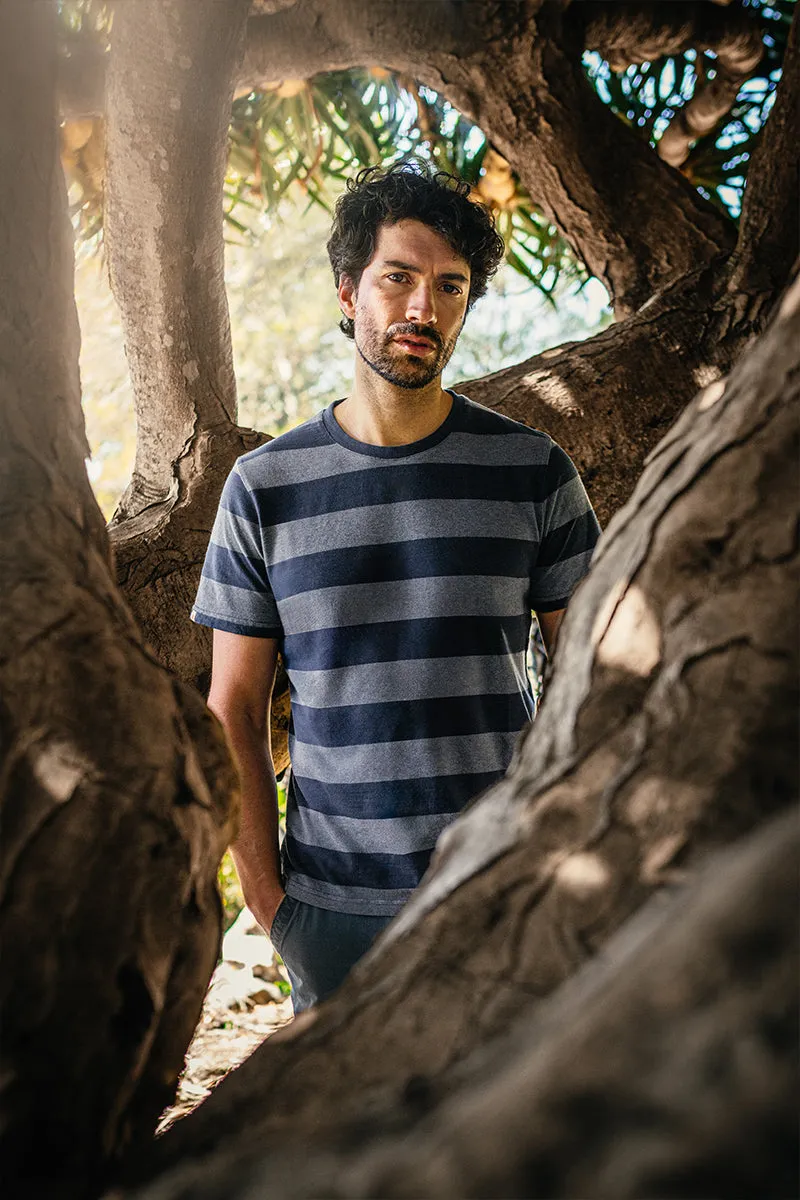 &SONS Papillon T-Shirt Navy Stripe