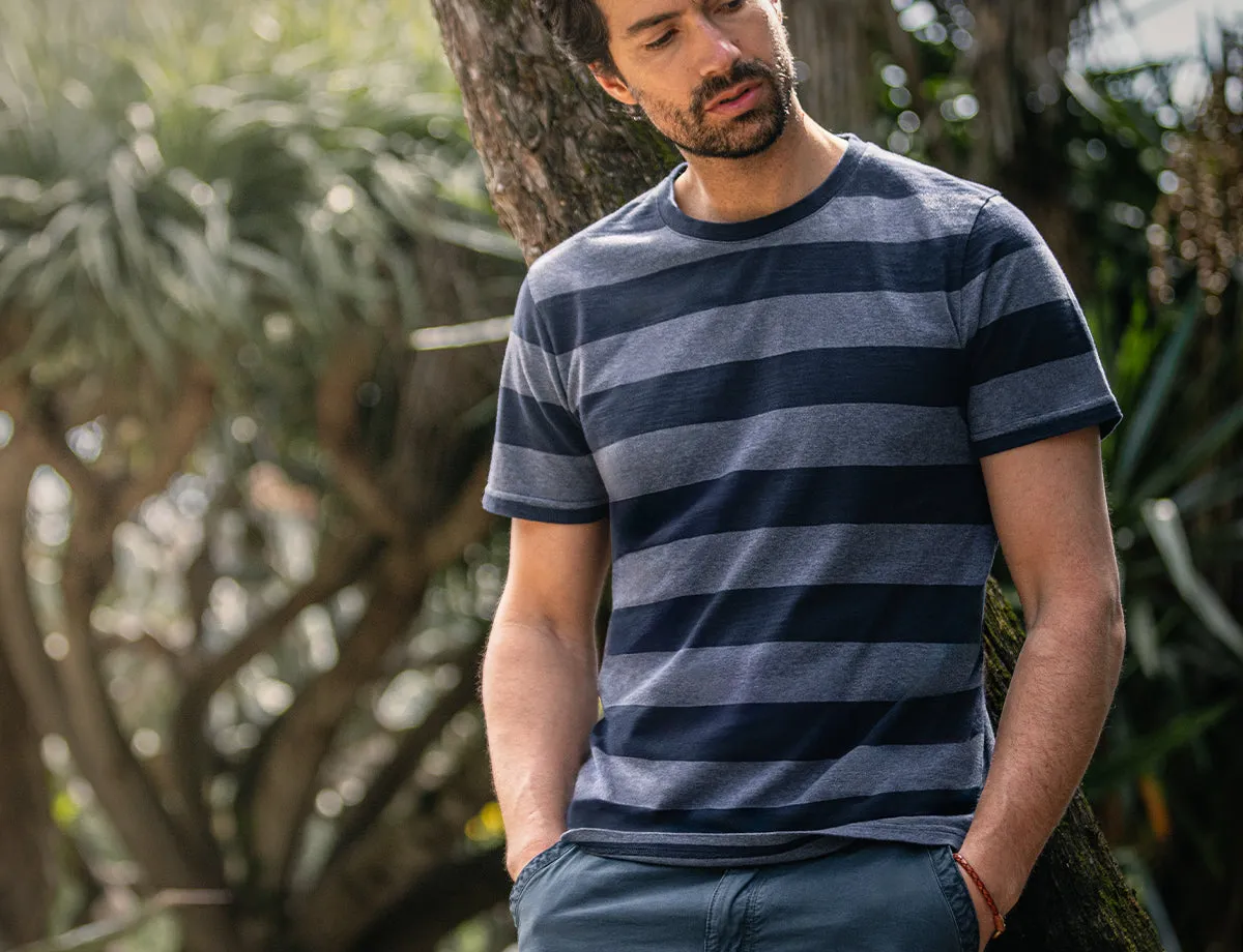 &SONS Papillon T-Shirt Navy Stripe