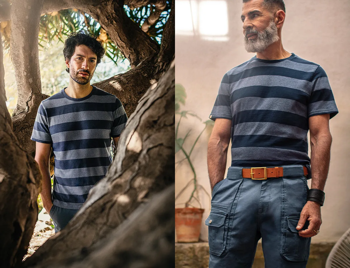 &SONS Papillon T-Shirt Navy Stripe