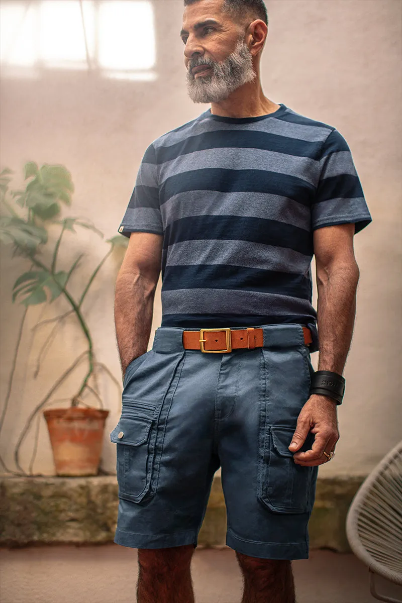 &SONS Papillon T-Shirt Navy Stripe