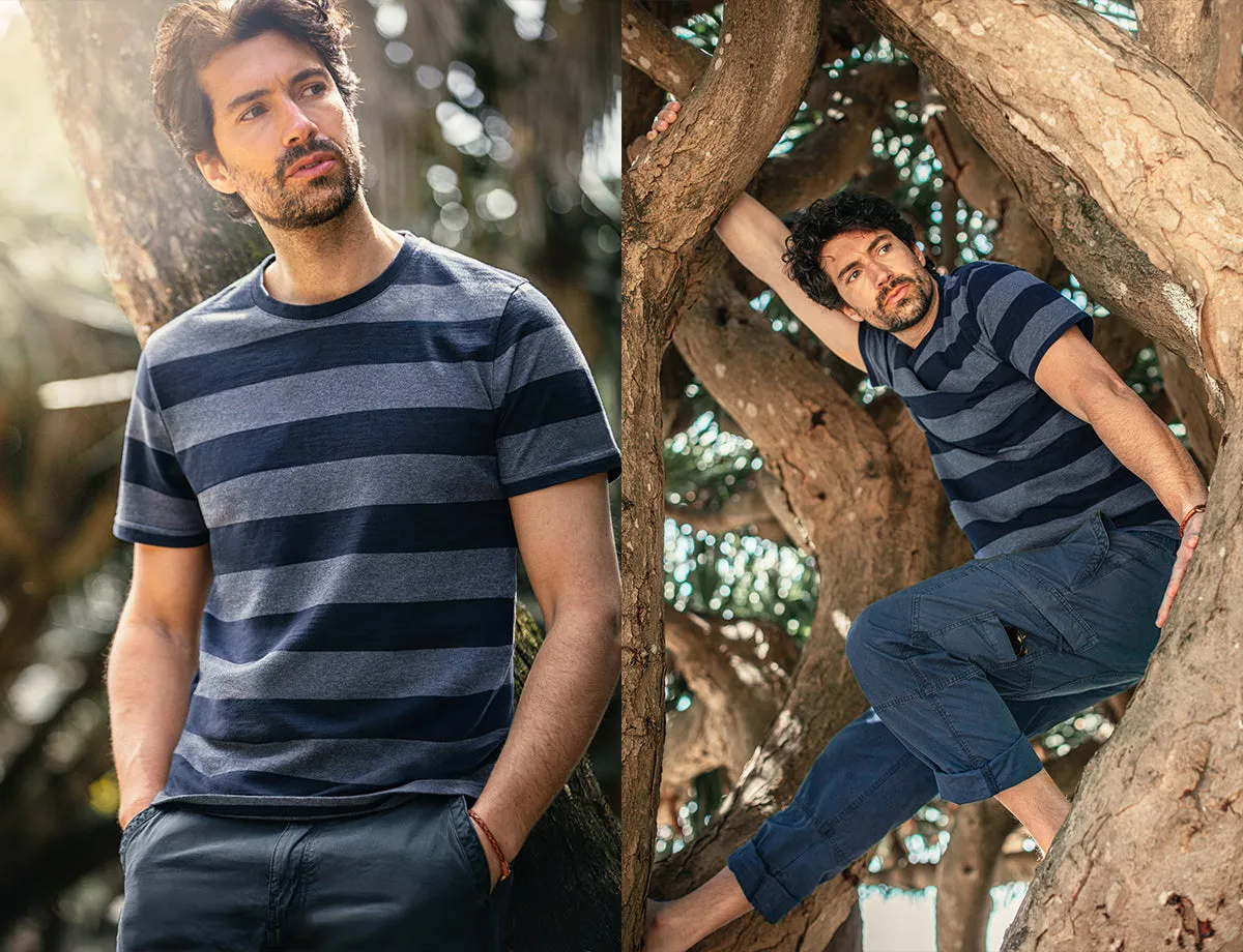 &SONS Papillon T-Shirt Navy Stripe