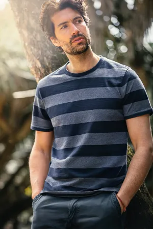 &SONS Papillon T-Shirt Navy Stripe