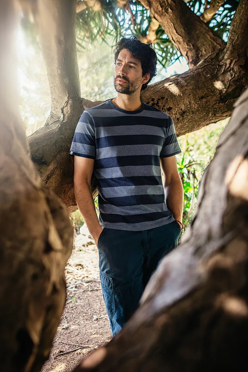 &SONS Papillon T-Shirt Navy Stripe
