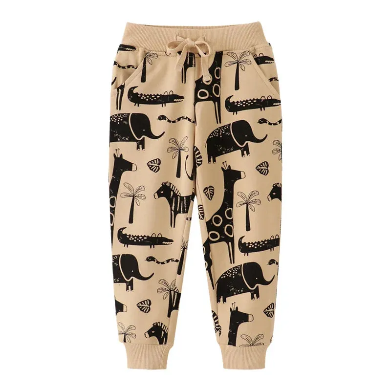 Baby Boy Animal All-Season Drawstring Pants