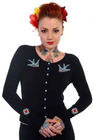 Banned CBN318 Hybrid Cardigan Swallow Black/Blue