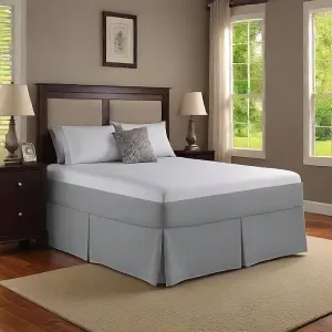 Bed Skirt 30 Inches Drop Solid Silver Egyptian Cotton