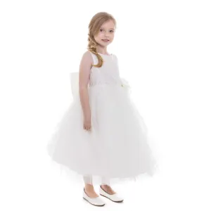 Big Girls Ivory Beaded Embroidery Luxurious Flower Girl Dress 8-12