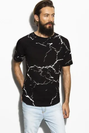 Black Crackle Print T-Shirt - Deer Dear