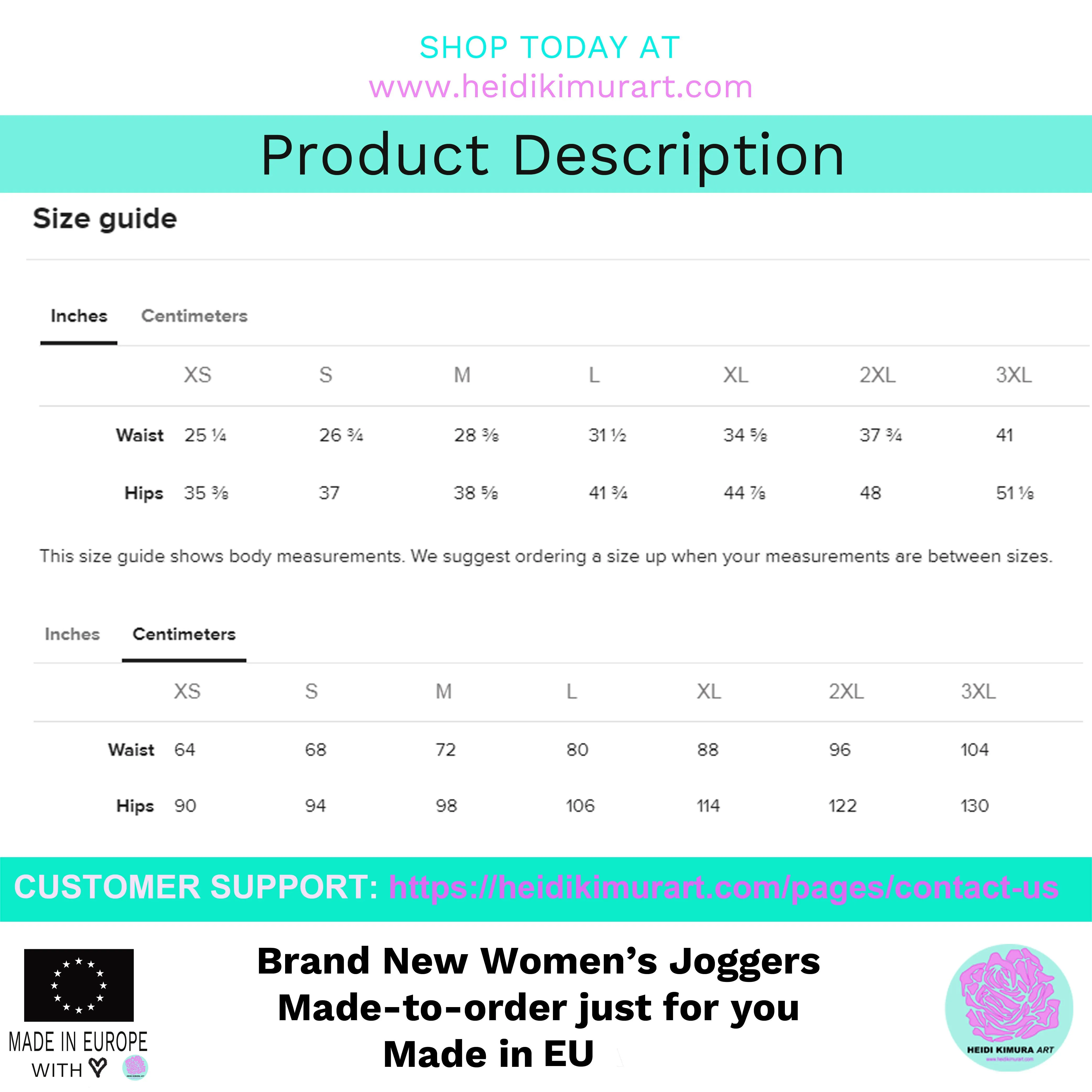 Black Women's Joggers, Solid Color Best Premium Slim Fit Soft Sweatpants -Made in EU