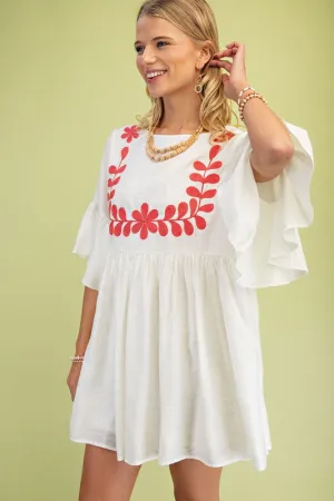 Bloomin' Cute Dress with Embroidery Details