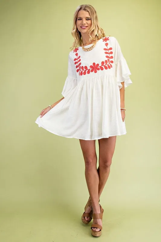 Bloomin' Cute Dress with Embroidery Details
