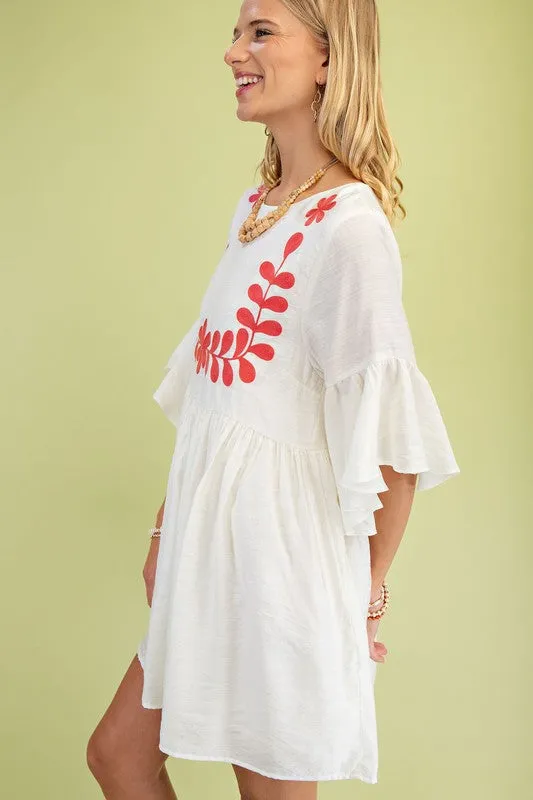 Bloomin' Cute Dress with Embroidery Details