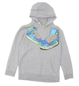 Bluezoo Grey Sneakers Print Boys Hoodie Jumper - Boys 11-12yrs
