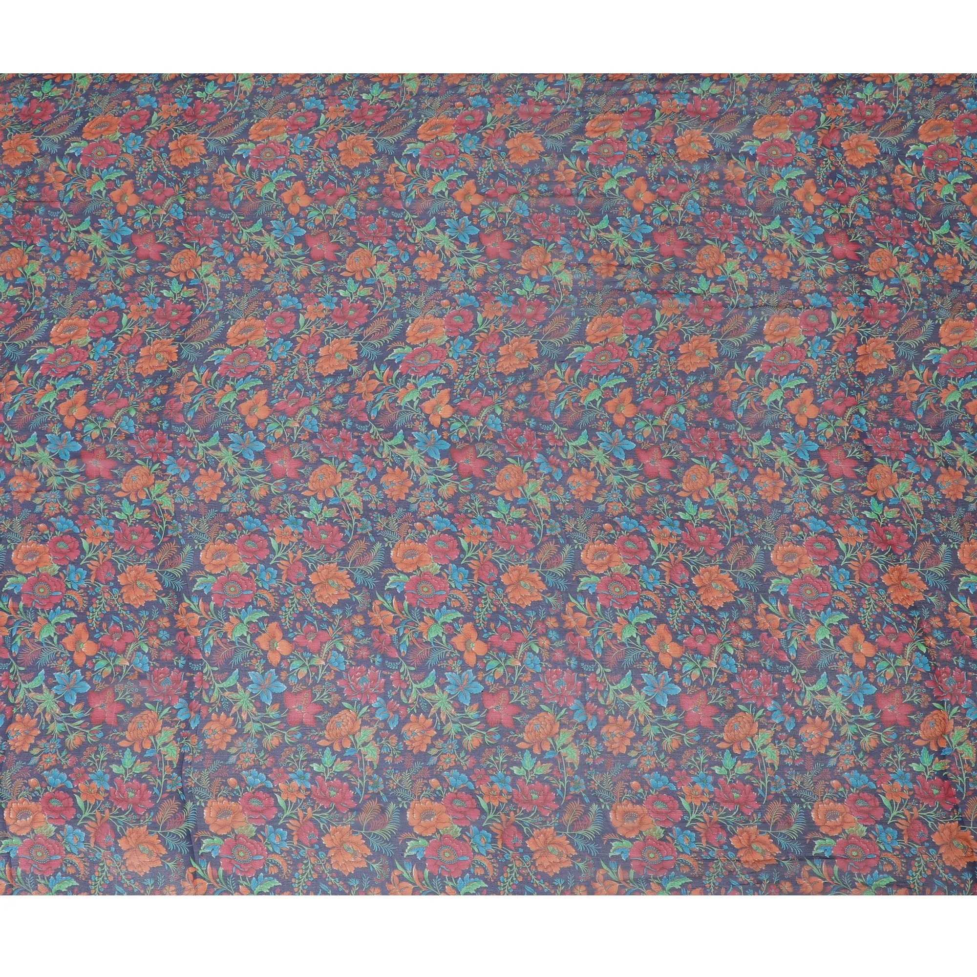 Bohemian Rhapsody Silk Chiffon Fabric - Vivid Floral Print, 110cm Wide - Buy Online for Creative Couture-D18175
