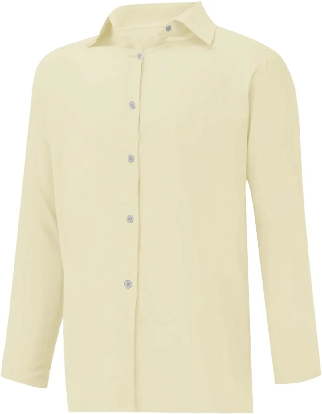 Button Down Shirts for Women Cotton Linen Long Sleeve Trendy Blouses Loose Fit Work Tops Comfy Vacation Beach Clothes