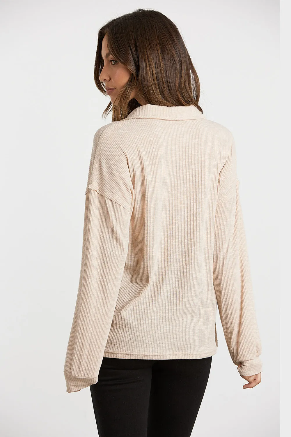 Button Up V Neck Knitted Sweater Blouses