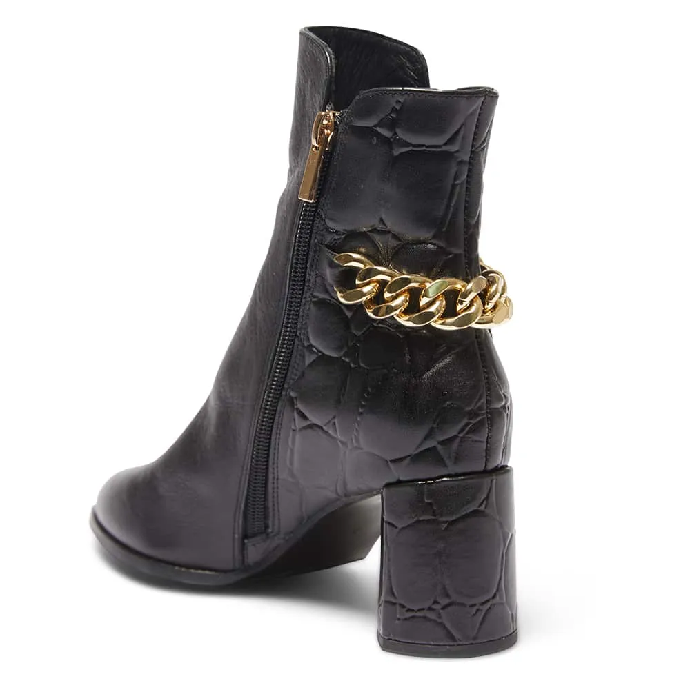Cabaret Boot in Black Leather