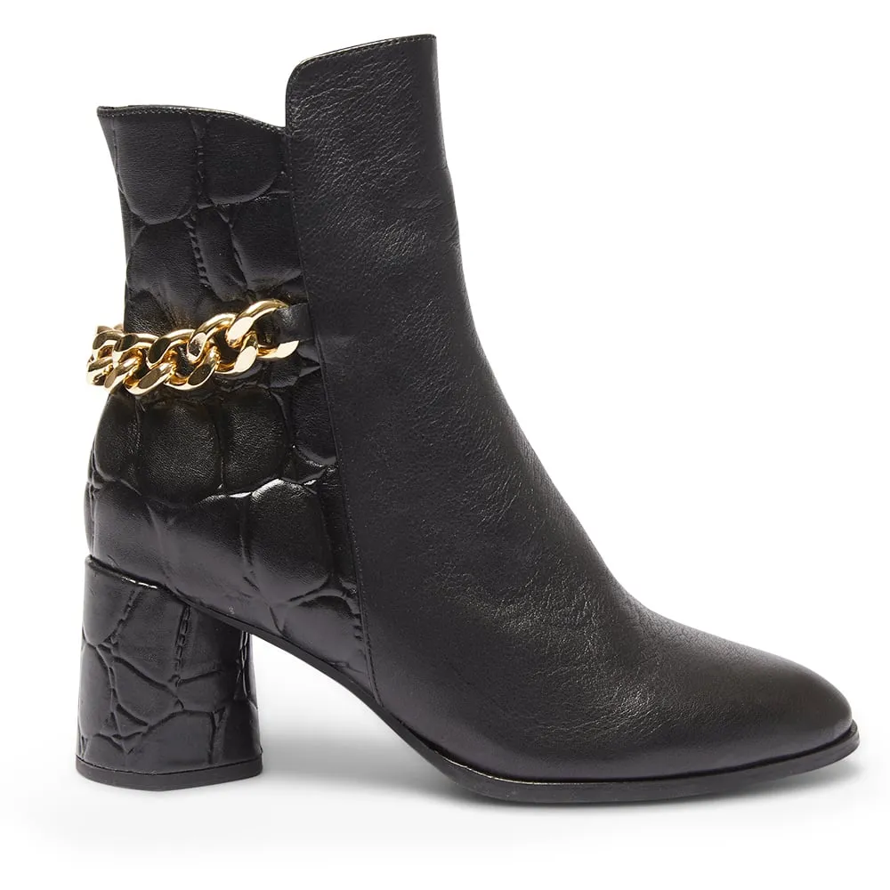 Cabaret Boot in Black Leather