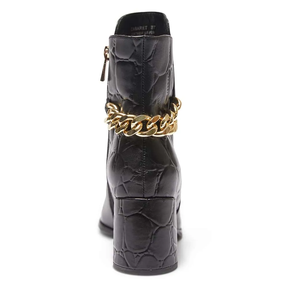 Cabaret Boot in Black Leather
