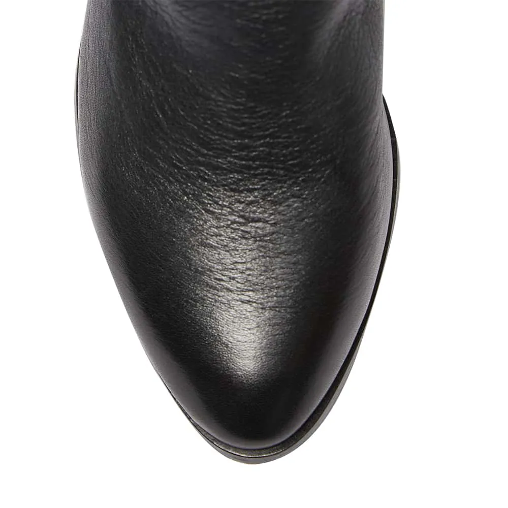 Cabaret Boot in Black Leather