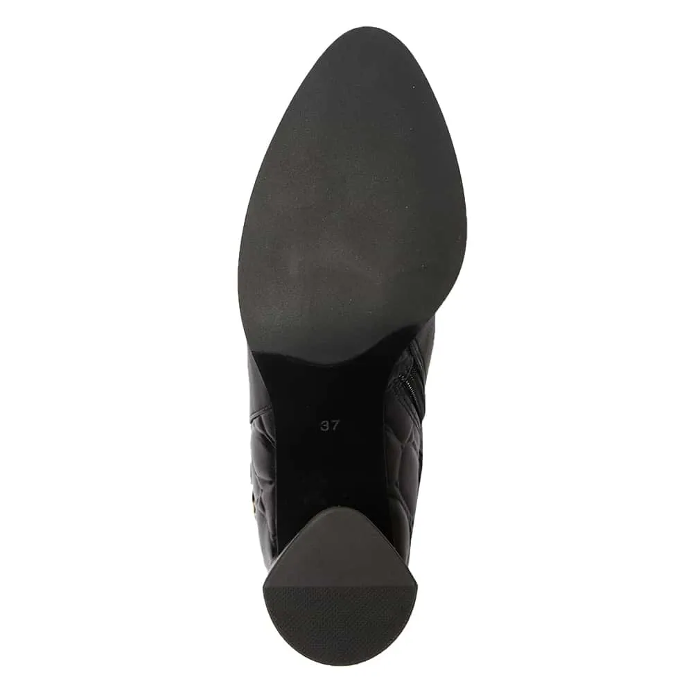 Cabaret Boot in Black Leather