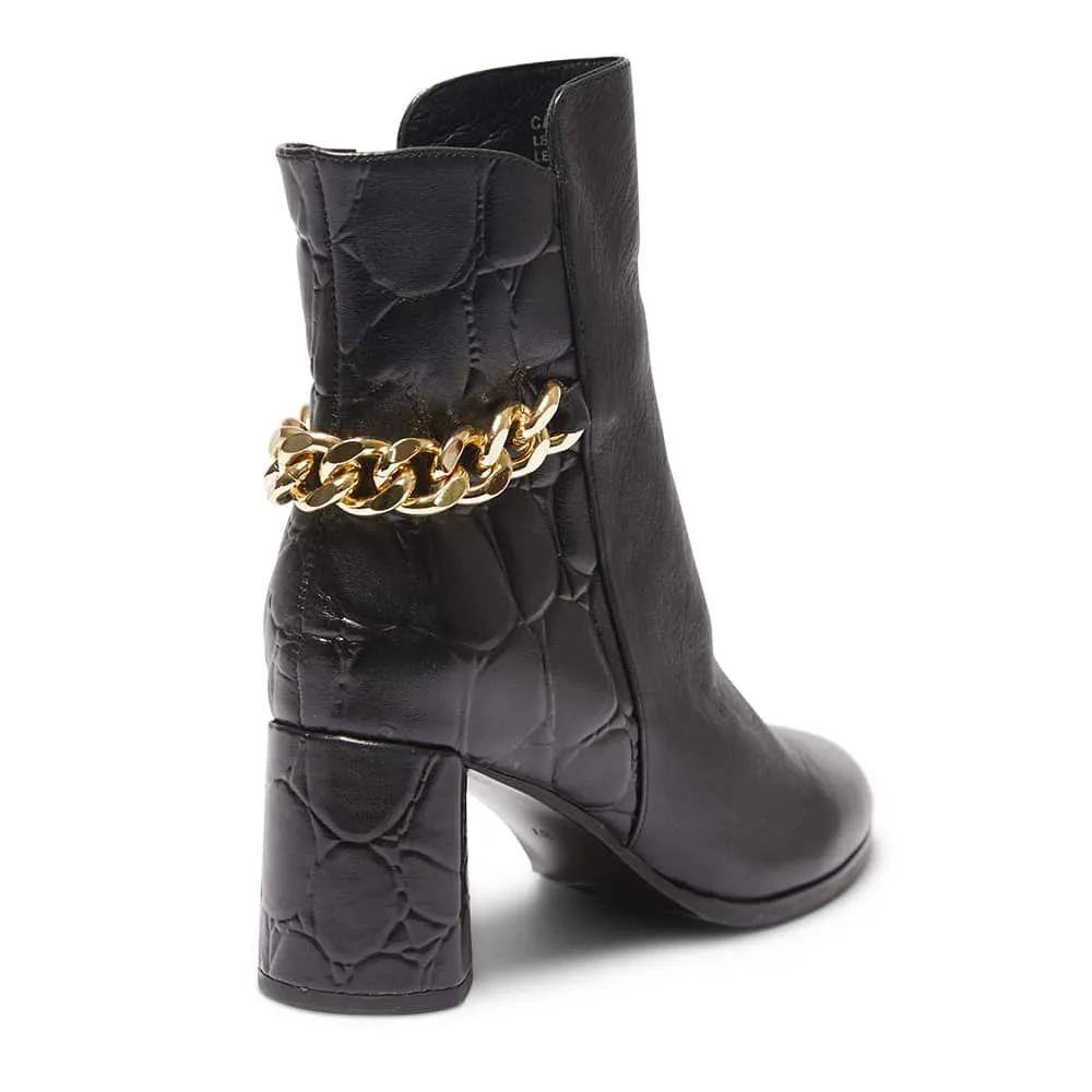Cabaret Boot in Black Leather