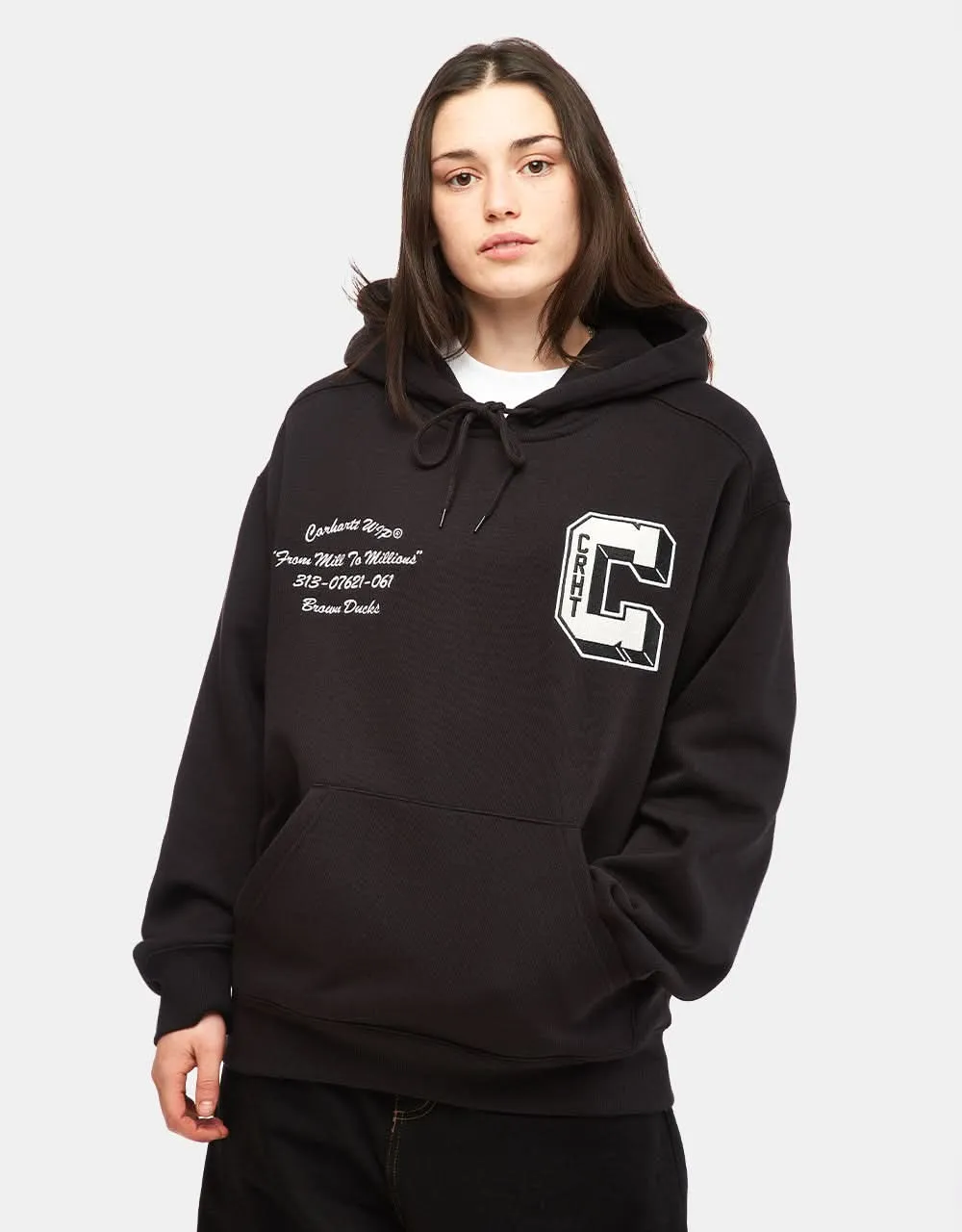 Carhartt WIP Hooded Brown Ducks Sweatshirt - Black