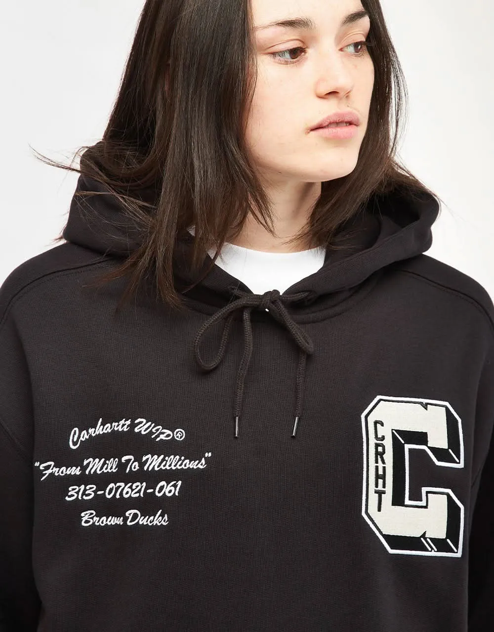 Carhartt WIP Hooded Brown Ducks Sweatshirt - Black