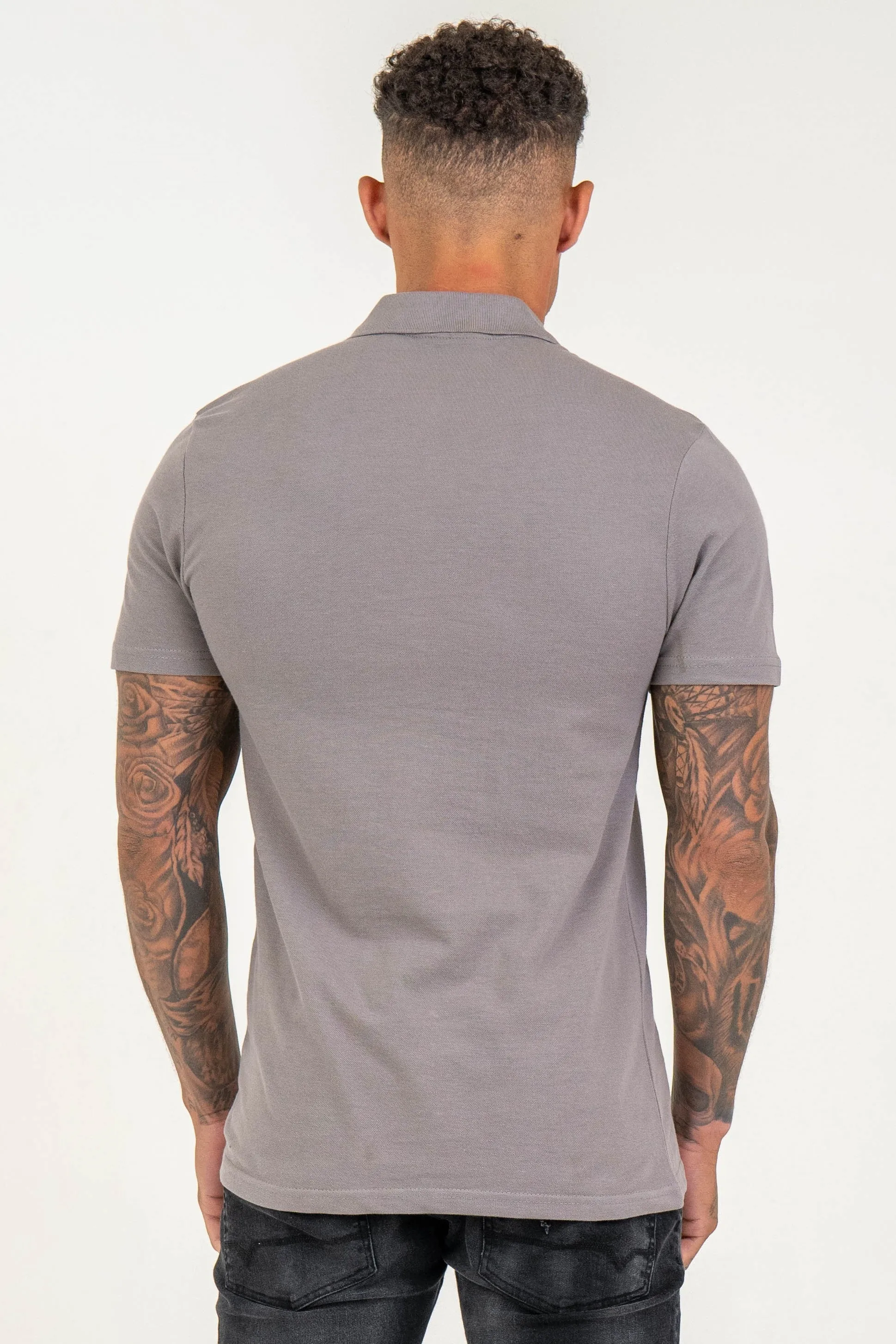 Chatsworth Slim Fit Pique Polo Shirt - Dark Grey