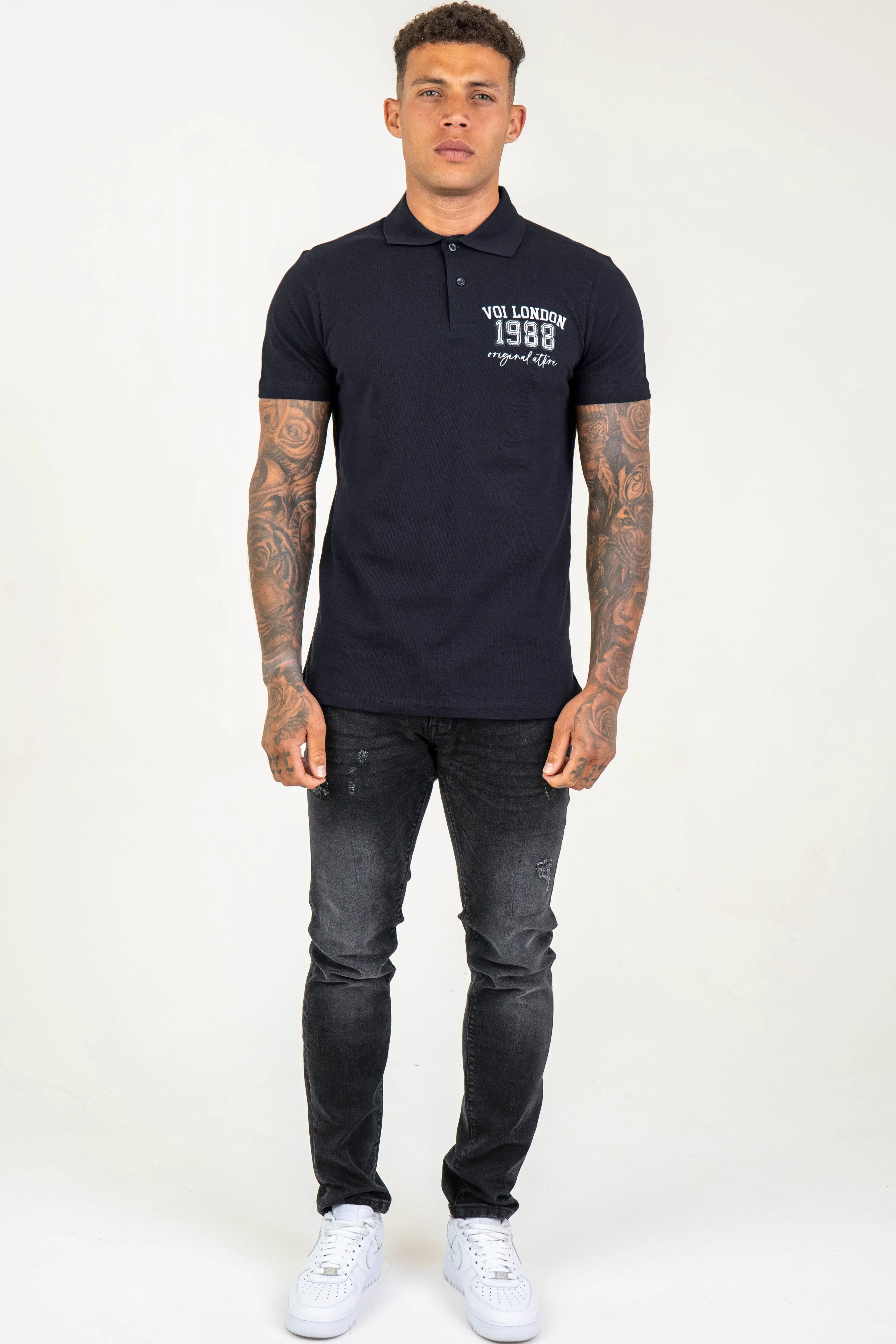Chatsworth Slim Fit Pique Polo Shirt - Navy