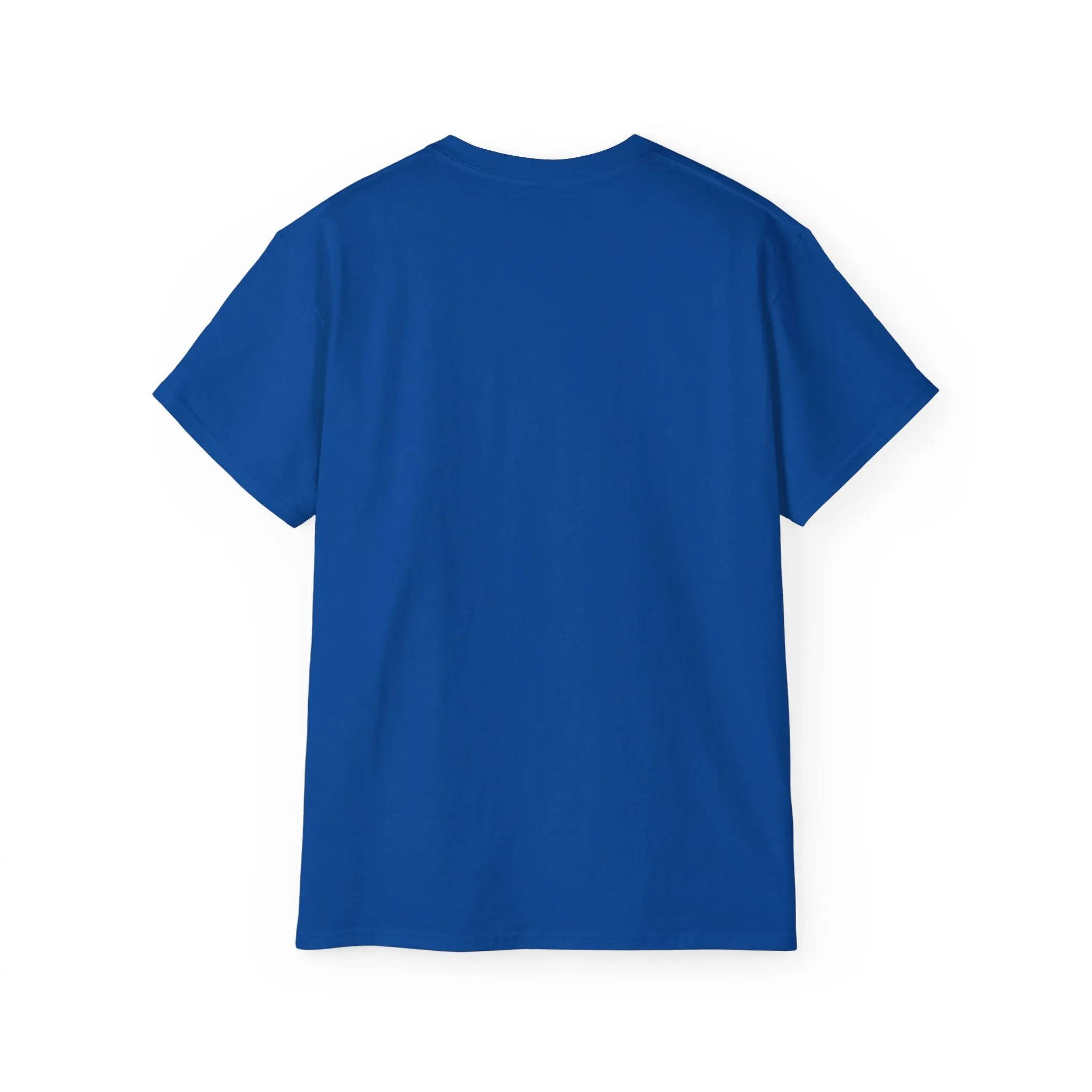 Coffee & Barbells - Unisex Ultra Cotton Tee - Front Black Logo - Plain Back