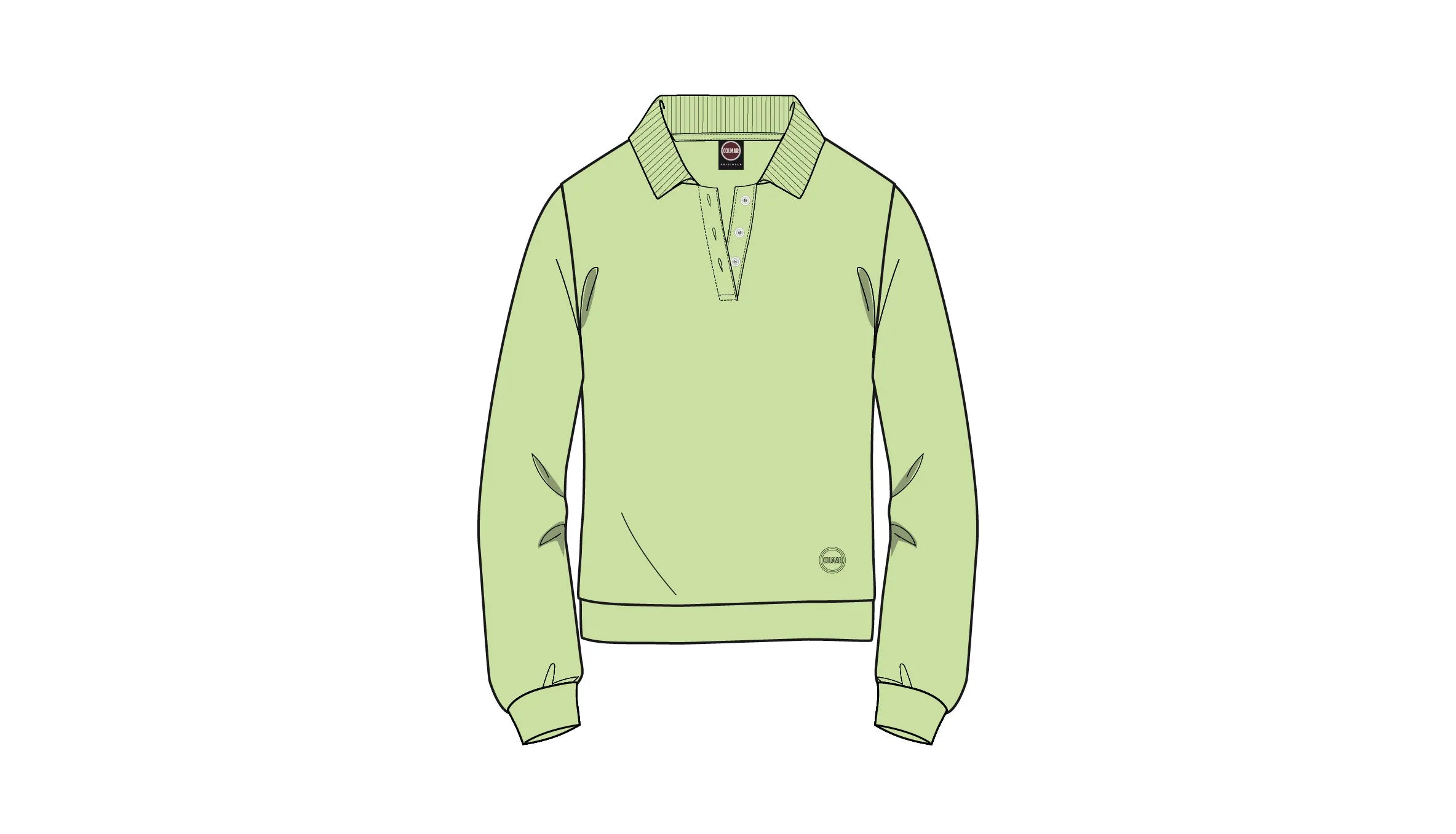 COLMAR LONG SLEEVE POLO WITH LUREX DETAILS