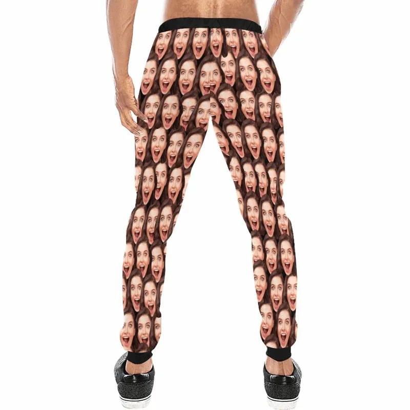 Custom Seamless Face Sweatpants Couple Matching Personalized Casual Sweatpants