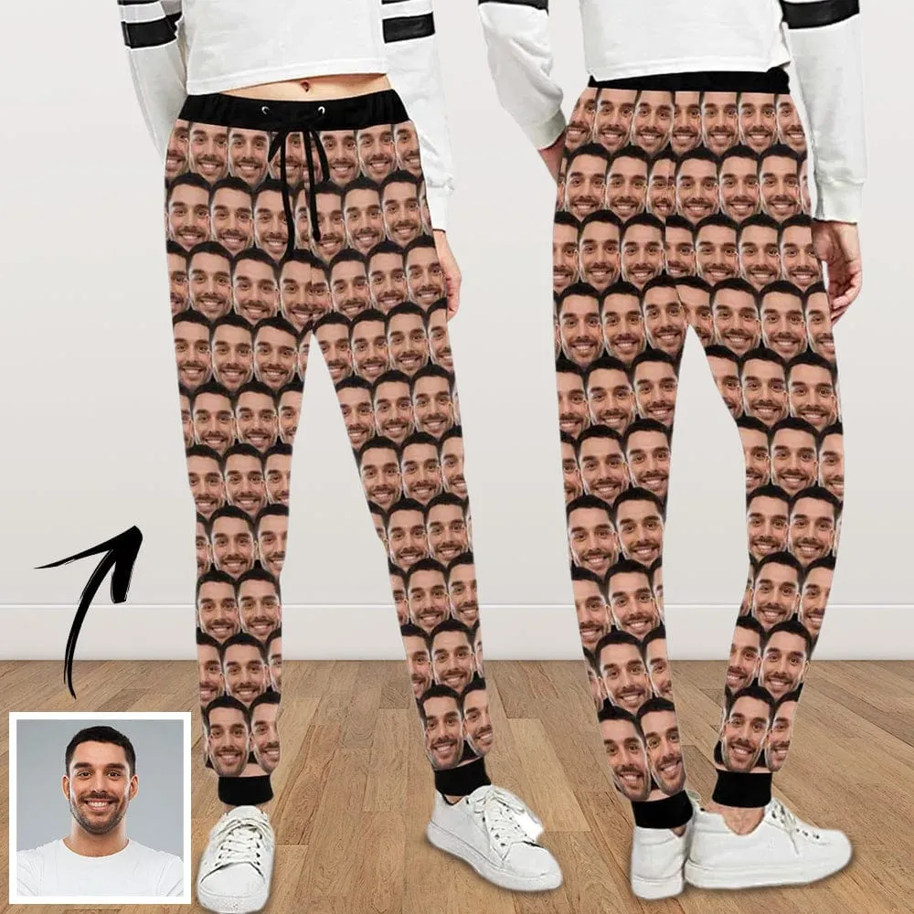 Custom Seamless Face Sweatpants Couple Matching Personalized Casual Sweatpants