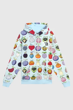 Dim Mak x One Piece - Devil Fruit Hoodie - Powder Blue