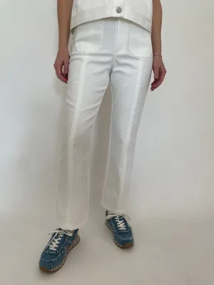 Dorothea Denim Pants - White