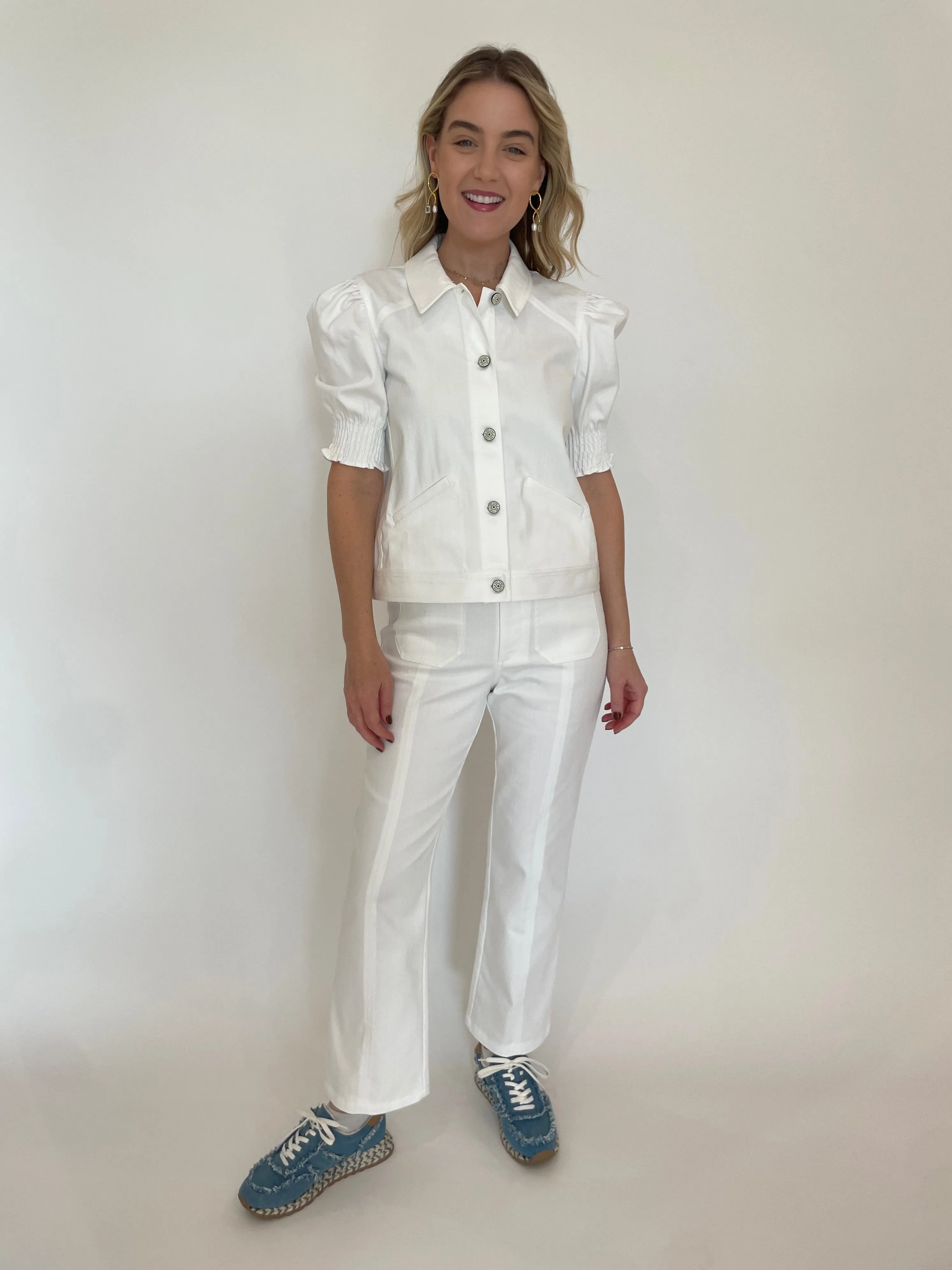 Dorothea Denim Pants - White