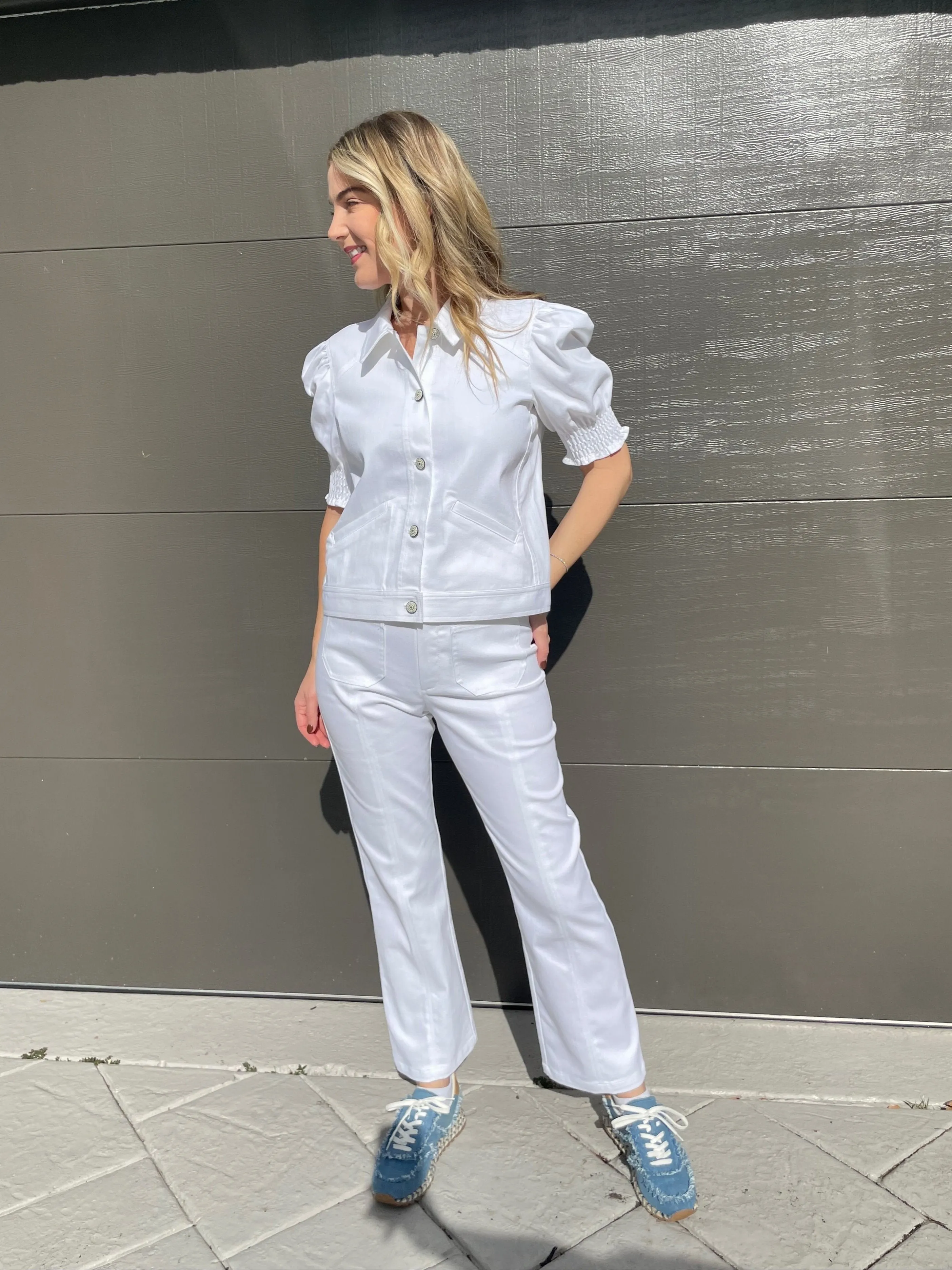 Dorothea Denim Pants - White