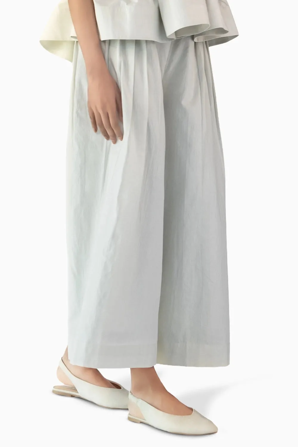 Ecru Pleated Pants