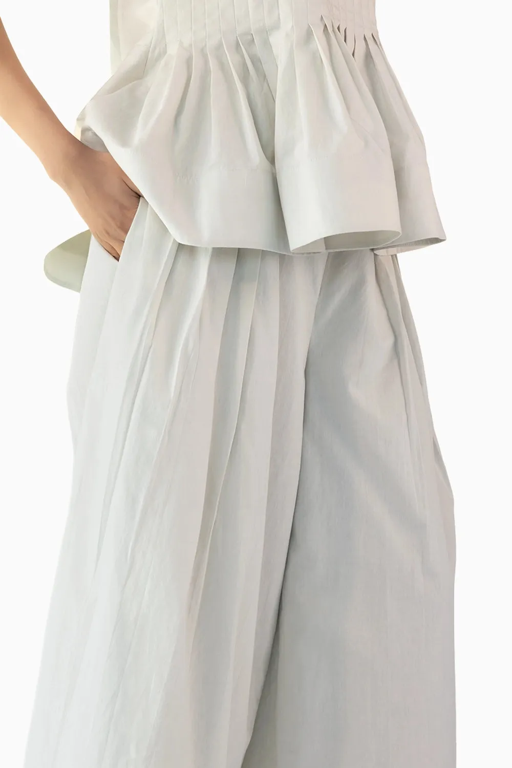 Ecru Pleated Pants