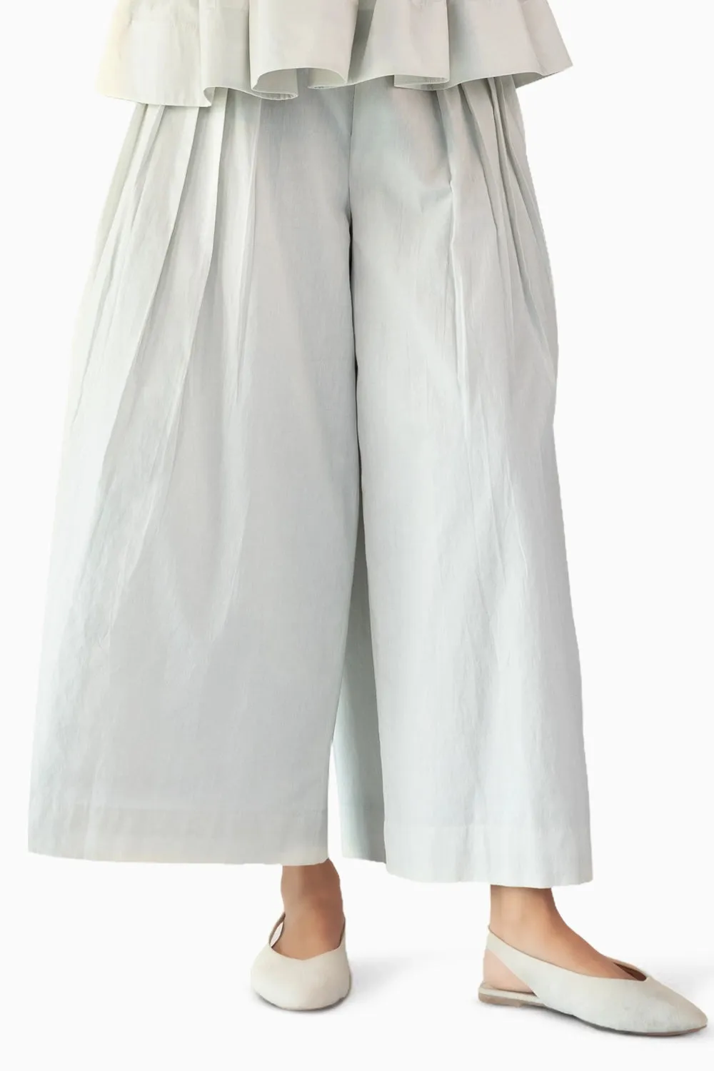 Ecru Pleated Pants