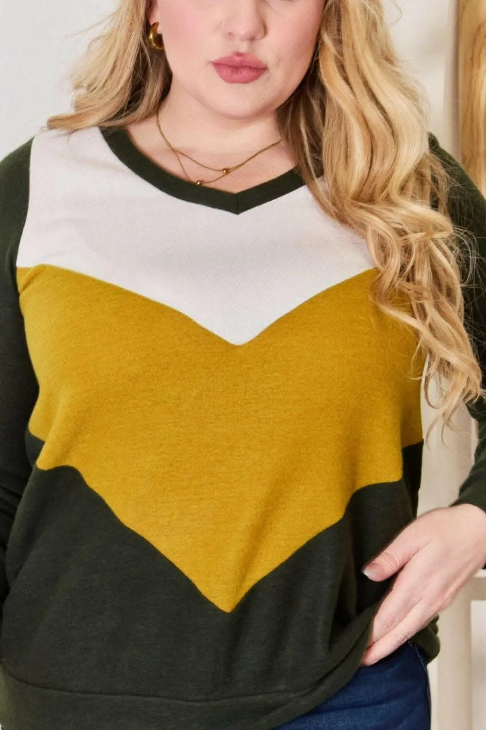Hailey & Co Plus Size Colorblock Blouse